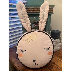 Pottery Barn Kids Emily & Merritt Pink Bunny Shaped Pillow, Easter, Springtime